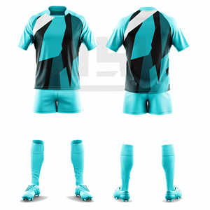 Ensemble short et maillot de rugby personnalisé avec impression numérique et broderie 3D, respirant, coupe-vent, sans couture, écologique, antibactérien, 100% - Product Image 5