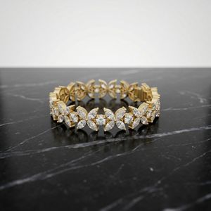 Bracelet à maillons en diamant floral or rose pour femme, en argent sterling, style classique, cadeau de mariage, de fiançailles, de fête, bijoux de luxe - Product Image 6