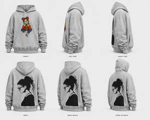 เสื้อฮู้ดดี้ปักลายการ์ตูนเด็กผู้หญิงสำหรับผู้หญิง ทรงโอเวอร์ไซส์ ผ้าฟลีซ พร้อมลายปักการ์ตูนเด็กผู้หญิง - Product Image 6