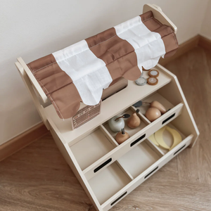 Puesto de Mercado de Juguete de Madera Natural para Niños, Juego de Imitación Ecológico y Sostenible, Juguete de Tienda de Comestibles, Color Beige, Venta al por Mayor en Vietnam - Product Image 3