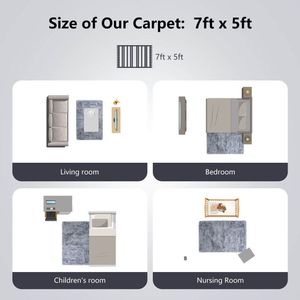 Set di Tappeti Moderni Rettangolari 5 x 7 Piedi a Pelo Lungo per Soggiorno e Camera da Letto - Product Image 4