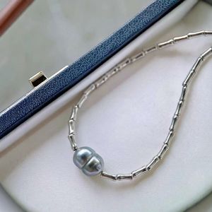 <b>Handmade</b> 45cm Ins Wind Choker 3-4mm 6.5-7mm Circular Strong Light 18K Gold Adjustable Tail Chain Pure <b>Handmade</b> Pearl <b>Necklaces</b> - Product Image 3