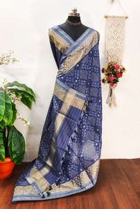 ชุดสำหรับเจ้าสาว/ผู้หญิงชุดสำหรับเทศกาลพิเศษชุดส่าหรีผ้าไหมเนื้อนุ่มทันสมัย - Product Image 6