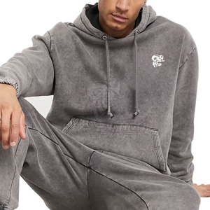 Ensemble de survêtement décontracté au design moderne, effet délavé, en mélange de coton de haute qualité, coupe souple, style athlétique élégant pour le quotidien - Product Image 5