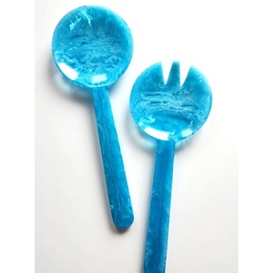 Modern Shaped Resin <b>Spoons</b> Long Handle Classic Design Rose Gold Plated Dishwasher Safe for Presents Salad Server New Styles - Product Image 1