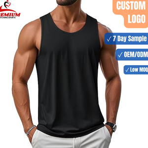 Débardeur Homme Uni en Coton et Polyester pour la Gym, Impression Personnalisée, Vente en Gros - Product Image 1