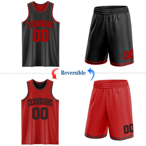 Conjunto de camiseta de baloncesto de malla reversible para niños, uniforme de equipo personalizado, transpirable, cuello en V, sin mangas, con posiciones para logotipo, al por mayor, atlético - Product Image 2