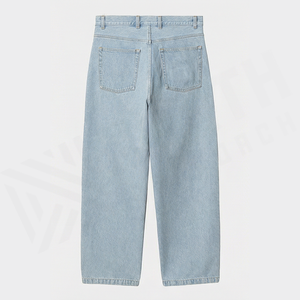 Jean en denim coupe droite délavé clair pour homme, taille mi-haute, coupe classique, en coton, style décontracté, pantalon de printemps - Product Image 6