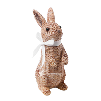 Figurine de lapin en rotin pour la décoration de Pâques, décoration de printemps et de fêtes