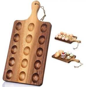 Wooden <b>Egg</b> Holder Tray 12 Slot <b>Egg</b> <b>Storage</b> Rack Kitchen Counter <b>Egg</b> Organizer Plate Durable Wooden <b>Egg</b> Tray - Product Image 2