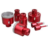 En stock, Vente chaude : Kit de scies cloches diamantées brasées, jeu de forets diamantés, couronne diamantée brasée de haute qualité pour carreaux de céramique
