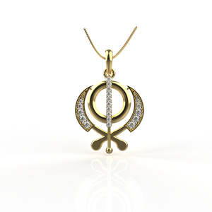 Yellow Gold Diamond Pendant With Round Brilliant Cut Stones Luxury Unisex Everyday Wear Jewelry - Product Image 1