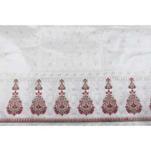 Tela de Satén Semiseda Bordada para Damasco Floral Blanco Hueso de 58 Pulgadas de Ancho Multicolor por TFAB SEMI - Product Image 3