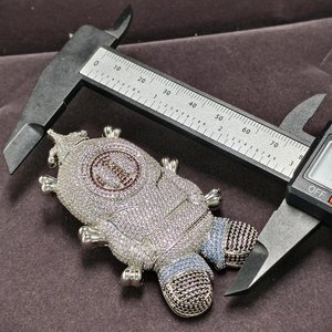 Custom 3D Doll Cartoon Moissanite Hip Hop Pendant with 925 Sterling Silver For Unisex Fine Jewelry Pendants & Charms - Product Image 4