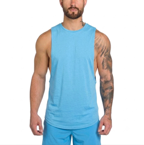 Plain <b>Sky</b> <b>Blue</b> Color men's Round Neck collar Tank <b>Tops</b> Low Price Breathable Fabric men's Regular Fit Tank <b>Tops</b> - Product Image 1