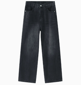 Custom Women's Vintage Stonewashed Denim <b>Jeans</b> Breathable <b>Embroidered</b> Letter High Quality Winter Autumn Spring Straight Loose - Product Image 6