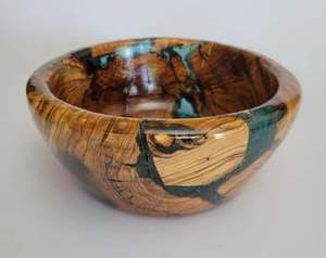 Tazón de Resina Epoxi y Madera de Acacia Hecho a Mano de Estilo Moderno, Libre de BPA, con Acabado Brillante para Decoración de Hogar de Alta Gama - Product Image 2