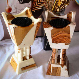 Handmade Eco-Friendly Epoxy Resin Pine Wood Bakhoor Burner Oud Incense Madhkan Mubkhar Ramadan <b>Eid</b> <b>Gift</b> - Product Image 3