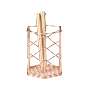 Newly Design Iron Metal Pen Holder Round Shape Silver Finished Pen Pencil Stand Stylish Desk Organizer Pen Holder - Product Image 3