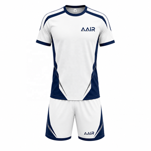 ชุดเสื้อฟุตบอล AAIR สำหรับทุกเพศ สีขาวกรมท่า พิมพ์ลายแบบซับลิเมชั่น ระบายเหงื่อได้ดี แห้งเร็ว แขนสั้น ทรงปกติ สำหรับทุกฤดูกาล ผู้ใหญ่ - Product Image 2