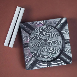 Cendrier Artistique en Acier Damas, Motif Fait Main, Cendrier Métallique Durable, Accessoire de Fumeur pour Hôtel, Café, Décoration Intérieure - Product Image 5