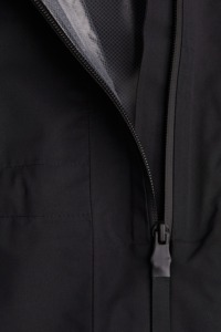Blouson à capuche avec fermeture éclair, coupe-vent en polyester tissé, pour l'automne, couleur unie, coupe classique, manches longues - Product Image 4