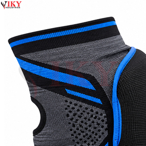 Genouillères de boxe robustes de couleur bleu et gris personnalisées, équipement de protection rembourré en éponge épaisse pour les arts martiaux mixtes, le kickboxing - Product Image 6