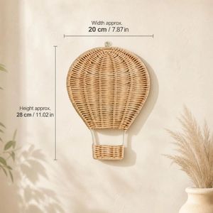 Wholesale Handmade Rattan Hot Air Balloon Wall <b>Decor</b>, Woven Boho Wall Hanging for Nursery, Kids <b>Room</b> & Home Decoration - Product Image 3
