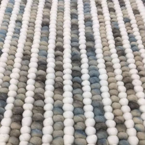 Indian Handlmade Factory Chunky Wool Felt Ball <b>Rug</b> Striped High Texture Handmade Thick Soft Living Room Carpet Wholesale Factory - Product Image 1