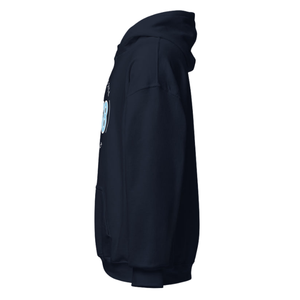 Sweat-shirt à capuche unisexe bleu marine avec motif brodé circulaire, en molleton, à manches longues, décontracté, pour l'hiver - Product Image 5