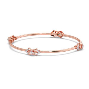 Interwoven Oval Link Diamond Accent <b>Bangle</b> <b>Bracelet</b> - Product Image 2