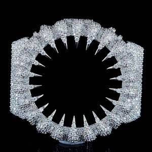 Boîtier de remplacement ajouré en acier inoxydable Starspire Jewels pour montre, style Ga2100, avec moissanite et diamants, écologique et luxueux - Product Image 5