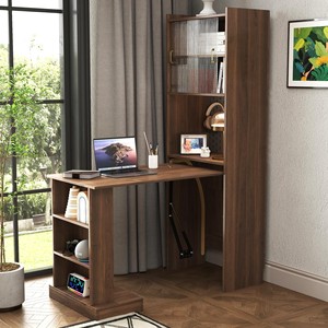 Escritorio Cuadrado Aqdus Saleem de Madera de Mango en Color Nogal Marrón con Cajones |   Muebles Artesanales al por Mayor - Product Image 4