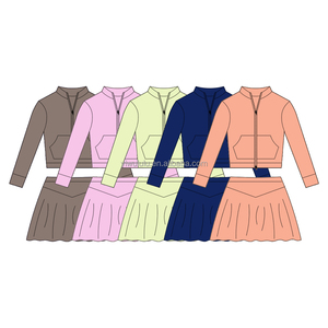 STITCHMODE Fabrica Conjuntos de Falda Plisada de Dos Piezas de Color Sólido con Logotipo Personalizado de Alta Calidad, Top con Cremallera y Falda, Traje Deportivo para Correr - Product Image 4