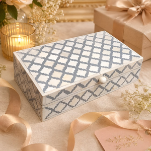 Best Quality Customized Modern Square Indian Luxury Handmade Bone Inlay Jewelry Boxes - Product Image 6
