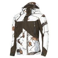 Veste de chasse d'hiver camouflage orange personnalisée, softshell imperméable, respirante, coupe-vent, à capuche, pour la chasse en plein air pour hommes