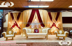 ชุดโซฟาไม้สักงานแต่งงานสไตล์โมเดิร์นสุดหรู สำหรับเวทีงานเลี้ยง  แกะสลักด้วยมือโดยดีไซเนอร์ - Product Image 2