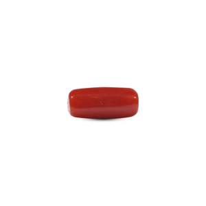 Synthetic Red Coral Oval Cabochon 5.45 Carat Loose Gemstone for Fine Jewelry - Product Image 2
