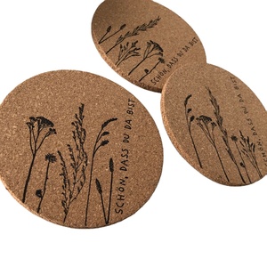 Sous-verre rond en bois naturel, découpé au laser, pour thé, café, vaisselle, décoration de la maison, utilisation sur les tables - Product Image 2