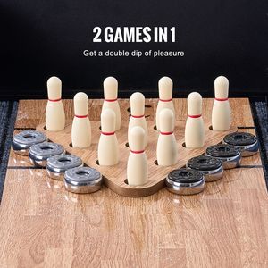 Tavolo da Shuffleboard LED da 9 Piedi, Set di Gioco 2-in-1 per Famiglia, Shuffleboard e Bowling per un'Esperienza di Gioco Perfetta - Product Image 3