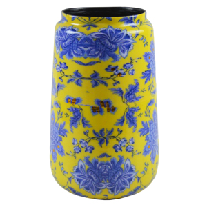 Maceta de Metal Esmaltada Hecha a Mano en Negro y Dorado, Florero de Diseño para Decoración del Hogar y Jardín, Decoración de Piso - Product Image 2
