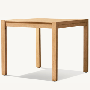 Mesa de comedor cuadrada de madera de teca con un estilo moderno y sencillo, ideal para comer al aire libre mientras disfrutas de la vista. - Product Image 2