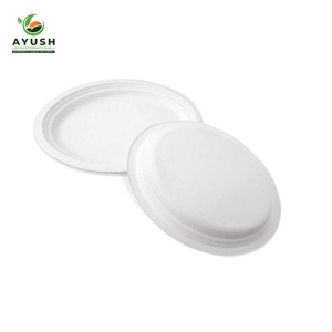 7 Inch round <b>Disposable</b> Pastry <b>Plates</b> Made of Sugarcane Bagasse for Modern Luxury Buffet Parties Restaurants & Takeaway - Product Image 2