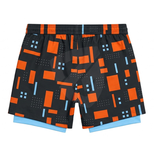 Custom Logo Men's 2 in 1 Athletic Quick Dry Lightweight Running <b>Shorts</b> Sweat Wicking Gym Workout Elastic <b>Short</b> <b>Compression</b> Liner - Product Image 3