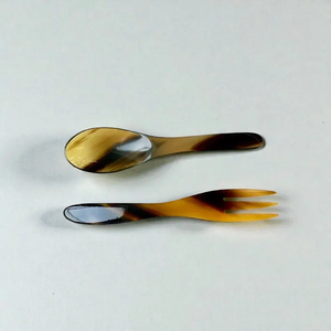 Juego de Cucharas de Lujo Hechas a Mano con Cuerno de Búfalo y Vaca Ecológico, con Soportes para Cucharas y Clips para Ollas, para Uso en Fiestas - Product Image 4