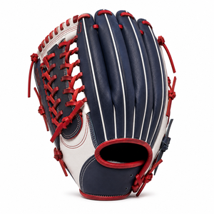 Gants de baseball en cuir personnalisés en gros, gants de baseball professionnels avec sangle renforcée, lacets en cuir durables, logo personnalisé - Product Image 2