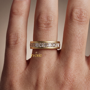 Bague de Fiançailles et Alliance Éternité de Luxe en Argent 925 avec Diamant de Laboratoire Taille Princesse, Sertissage Griffe, pour Femme et Homme - Zyorio - Product Image 3