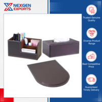 Distributeur mondial vendant un ensemble de bureau de rangement fait main en cuir PU de haute qualité, sur mesure, à trois couches et respectueux de l'environnement