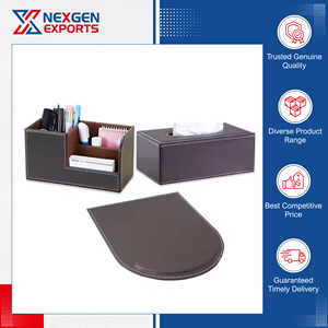 Global Distributor Selling High Quality Custom Size Design PU Leather Three-Layer Eco-friendly Handmade Storage Box <b>Desk</b> Set for - Product Image 6