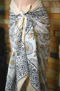 Pareo de algodón hecho a mano con estampado artesanal, falda cruzada para la playa, estilo bohemio indio, ropa de verano. - Product Image 6